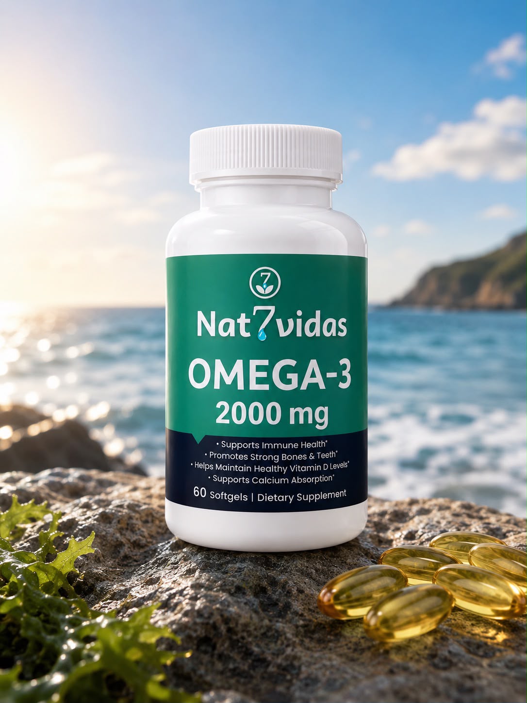Omega-3 2000 mg – Heart & Circulation Support – 60 Softgels